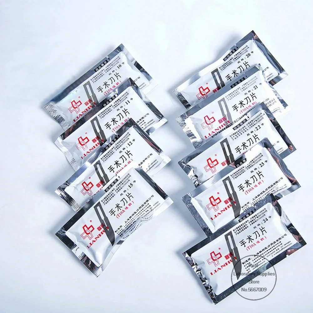 200Pcs/lot Carbon steel surgical blade, Scalpel, 10# 11# 12# 15# 20# 21# 22# 23# 24# knife blade used Laboratory teaching etc 
200Pcs/lot Carbon steel surgical blade, Scalpel, 10# 11# 12# 15# 20# 21# 22# 23# 24# knife blade used Laboratory teaching etc