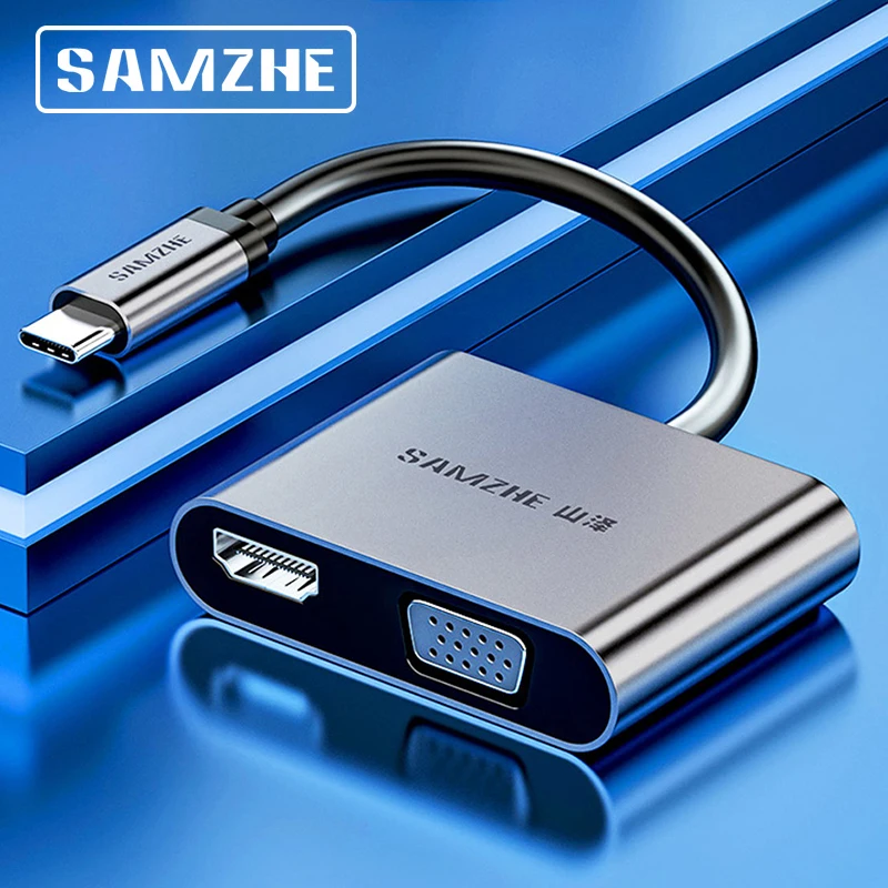 SAMZHE USB C для Multi HDMI совместимый адаптер VGA разветвитель MacBook Pro Air Dock Type HUB|Адаптеры
