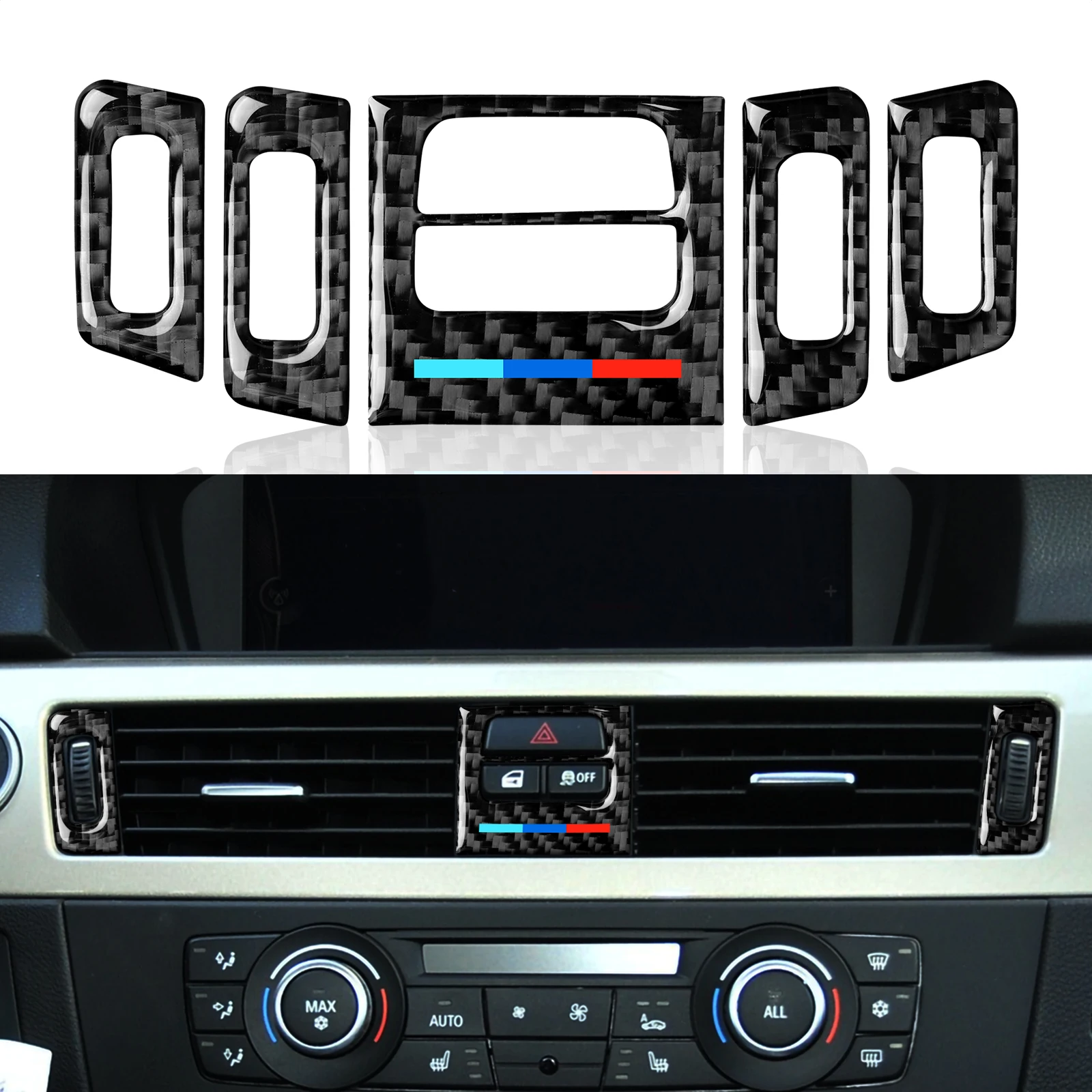 Car Center Console Panel AC Vent Air Conditioner Sticker Carbon Fiber fits for BMW E90 E92 E93 2005-2012 Accessories
Car Center Console Panel AC Vent Air Conditioner Sticker Carbon Fiber fits for BMW E90 E92 E93 2005-2012 Accessories