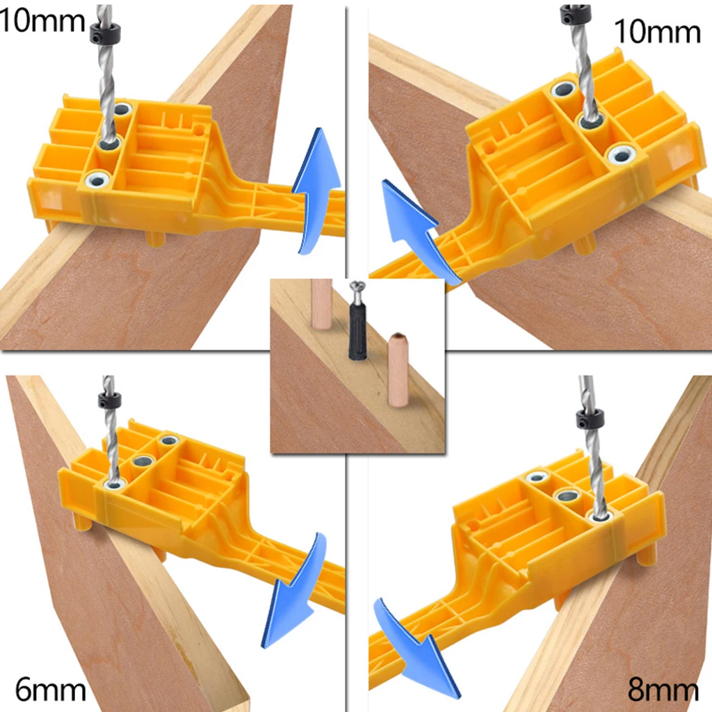 Locator Doweling Jig 6/8/10mm Handheld Pocket Hole Jig Set Woodworking Wood Dowel Self-Centering Puncher Drill Guide Locator Jig
Locator Doweling Jig 6/8/10mm Handheld Pocket Hole Jig Set Woodworking Wood Dowel Self-Centering Puncher Drill Guide Locator Jig