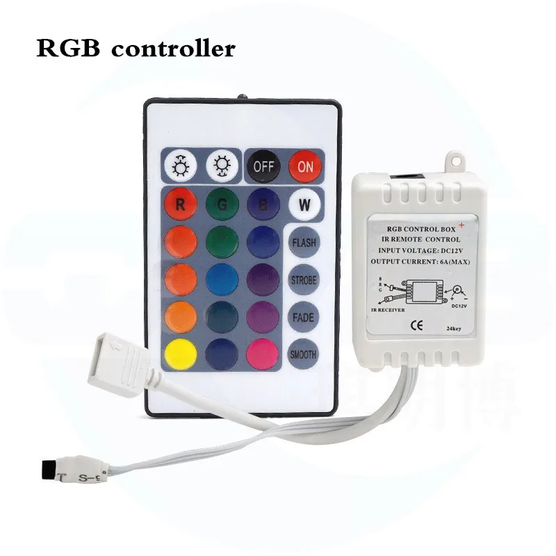 Контроллер RGB для светодиодных лент 3 клавиши 44 24 12 В постоянного тока ИК-пульт