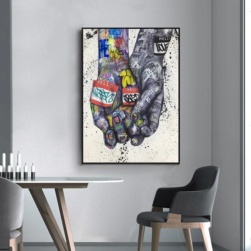 Graffiti Art Canvas Painting on The Wall Lover Hands Posters and Prints Street Wall Art Picture for Living Room Home Decor
Graffiti Art Canvas Painting on The Wall Lover Hands Posters and Prints Street Wall Art Picture for Living Room Home Decor