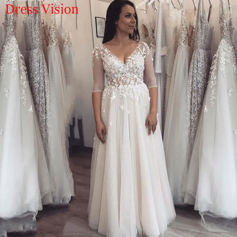 Vestido De Novia Lace Appliques V-neck Half Sleeves Wedding Dresses свадебное платье Wedding Bridal Gowns Robe De Mariée
Vestido De Novia Lace Appliques V-neck Half Sleeves Wedding Dresses свадебное платье Wedding Bridal Gowns Robe De Mariée