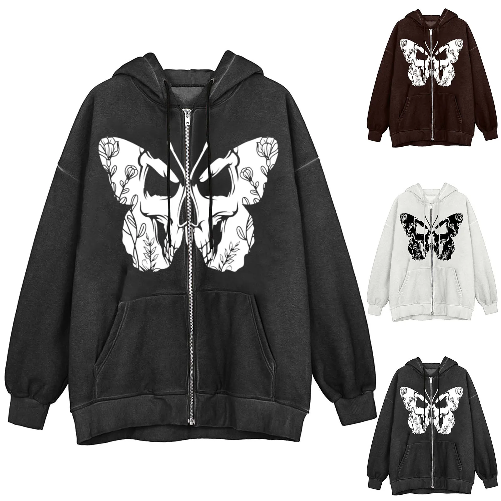 Womens Skeleton printed Zip Up Hoodies Rhinestone Graphic Oversized Pullovers Sweatshirt Goth Jacket With Pockets Sudadera Mujer
Womens Skeleton printed Zip Up Hoodies Rhinestone Graphic Oversized Pullovers Sweatshirt Goth Jacket With Pockets Sudadera Mujer