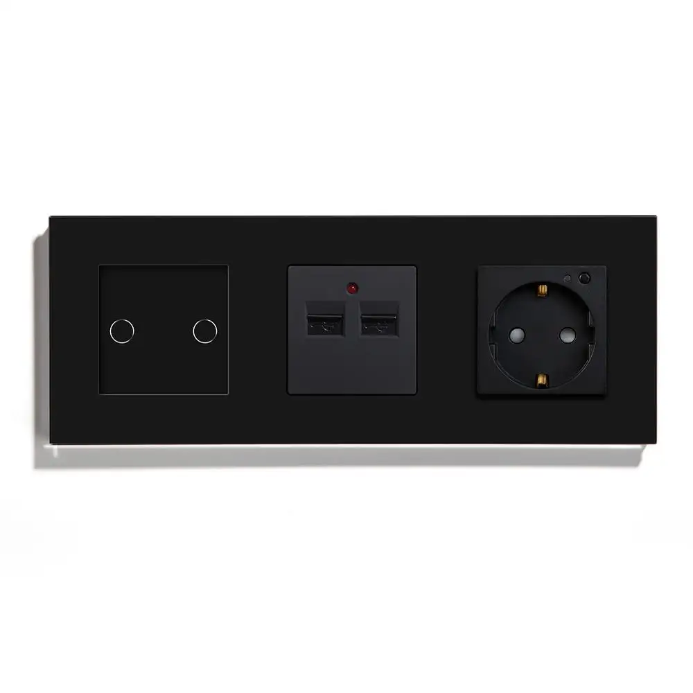 BSEED Wifi Control Wall Socket 2 Gang Double USB With EU Standard Socket Crystal Glass Panel Black EU Standard
BSEED Wifi Control Wall Socket 2 Gang Double USB With EU Standard Socket Crystal Glass Panel Black EU Standard