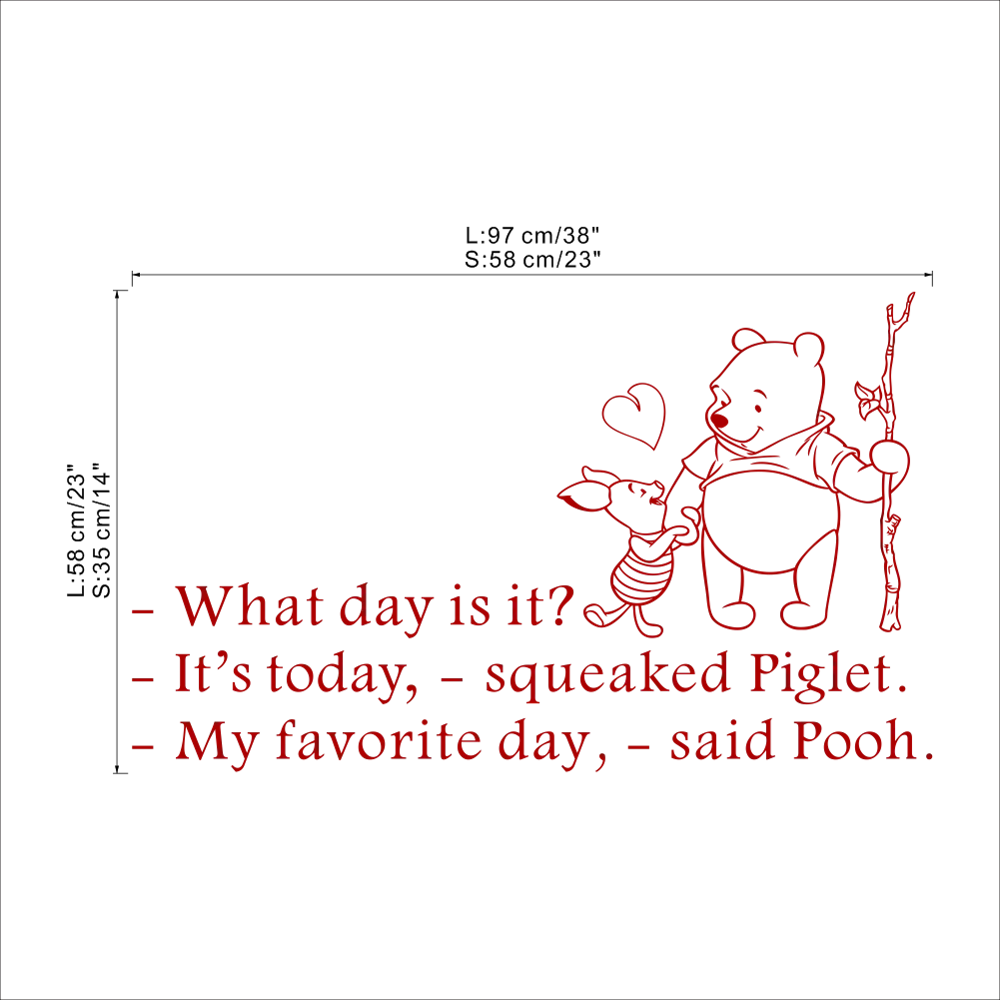 Disney Winnie the Pooh Quotes What day is it It's today squeaked Piglet Wall Decals Wall Decor Nursery Kids Room Accessories
Disney Winnie the Pooh Quotes What day is it It's today squeaked Piglet Wall Decals Wall Decor Nursery Kids Room Accessories