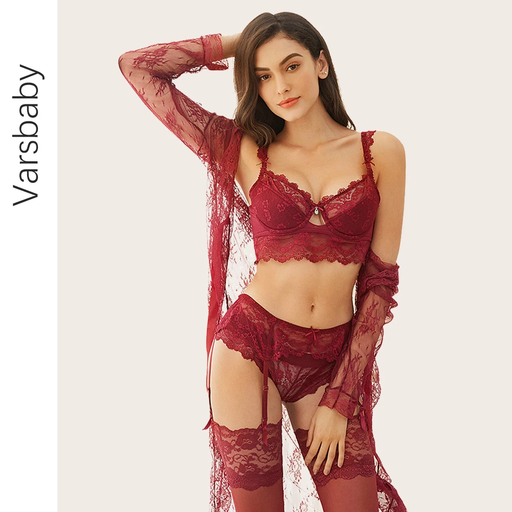 Varsbaby Sexy Gather Bra Set Nightgown+Bra+Panties+ Stockings +Y-line Straps +Thong 7 Pcs ABCD Cup For Women
Varsbaby Sexy Gather Bra Set Nightgown+Bra+Panties+ Stockings +Y-line Straps +Thong 7 Pcs ABCD Cup For Women
