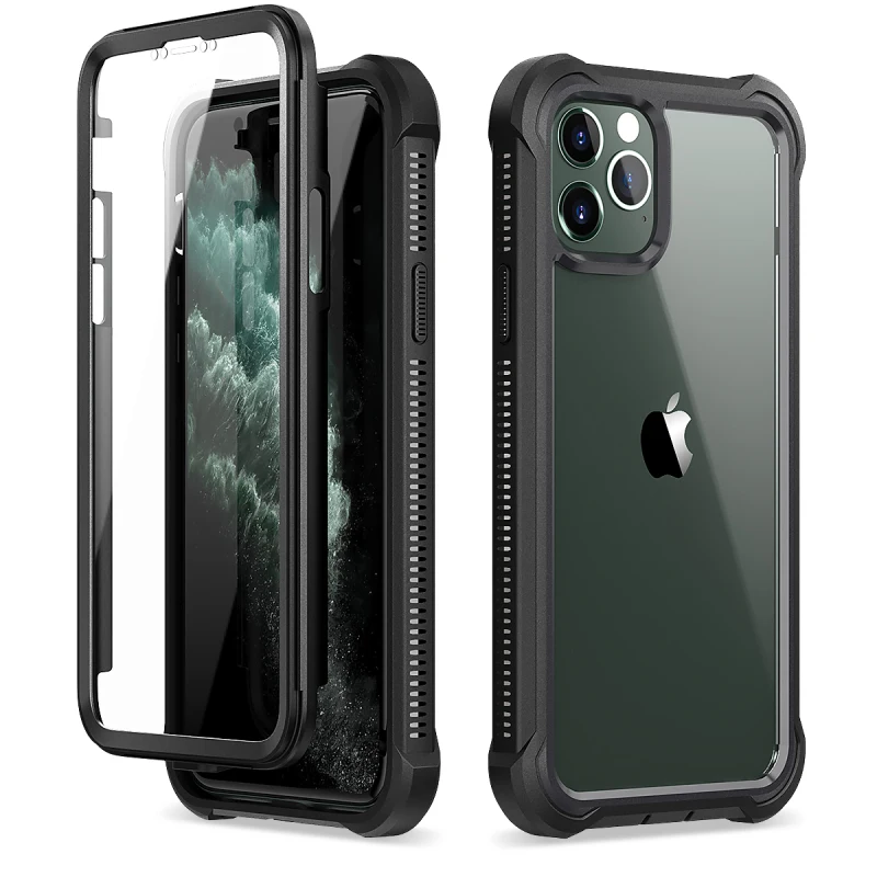 Жесткий чехол 2 в 1 для iphone 11 pro Max защита экрана полная 360 противоударный 11|Бамперы|