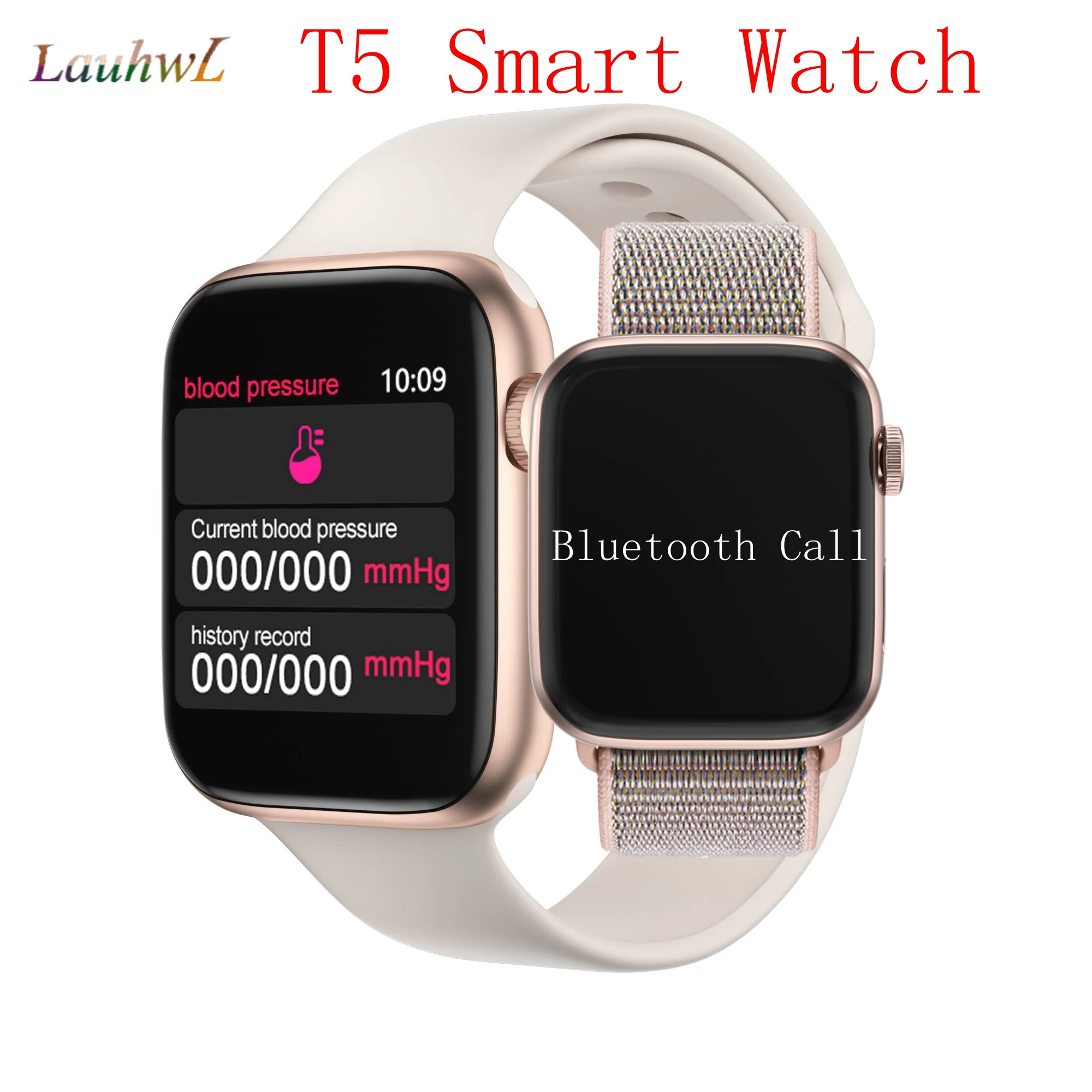 Bluetooth Вызов T5 W34 Смарт часы для женщин и мужчин серии 5 PK IWO 12 Smartwatch пульсометр