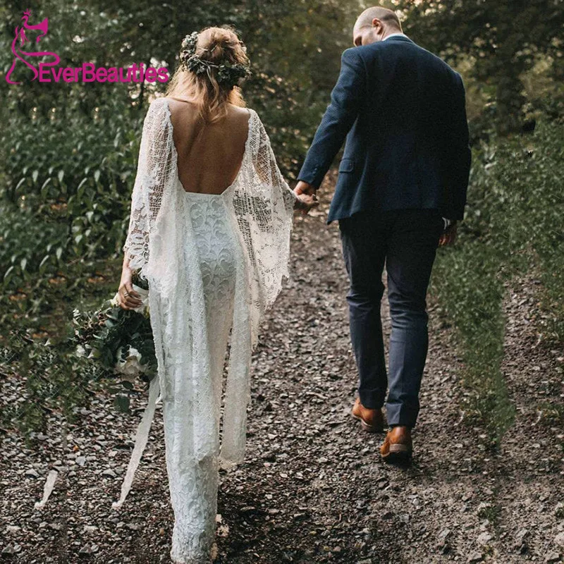 Robe De Mariee Lace Mermaid Boho Wedding Dresses V-Neck Vestido De Noiva Side Slit Bride Dress Long Beach Bridal Gowns 
Robe De Mariee Lace Mermaid Boho Wedding Dresses V-Neck Vestido De Noiva Side Slit Bride Dress Long Beach Bridal Gowns