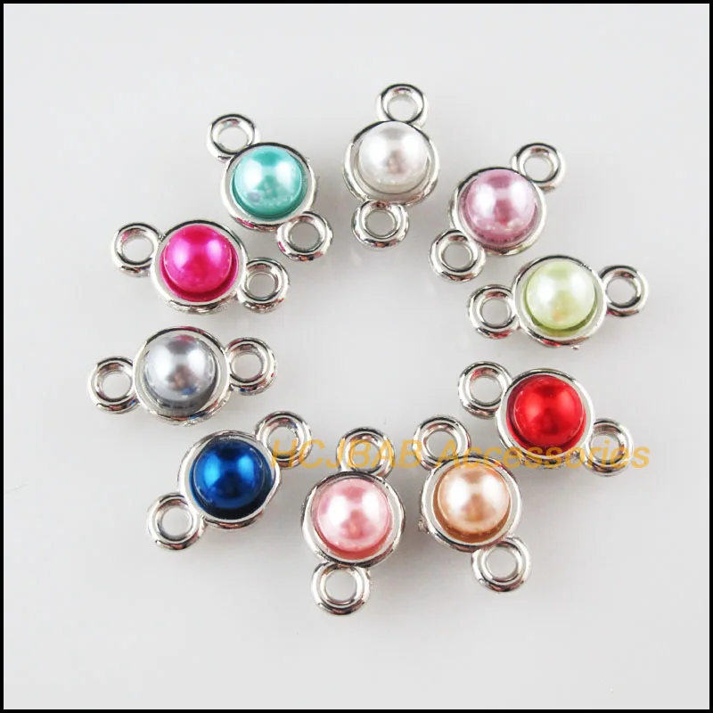 30Pcs Dull Silver Plated Round Circle Mixed Acrylic Charms Pendants Connectors 8.5x16mm
30Pcs Dull Silver Plated Round Circle Mixed Acrylic Charms Pendants Connectors 8.5x16mm