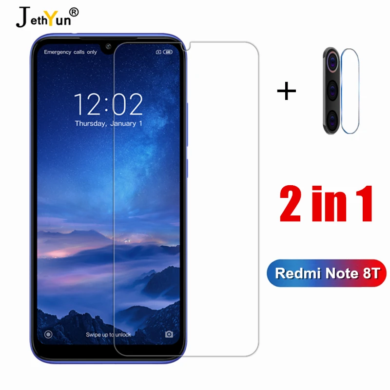 Закаленное стекло 2 в 1 для Xiaomi Redmi Note 8 T Защитная пленка note 8t защитная экрана mi8T