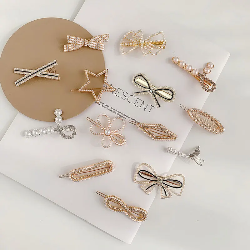 Korea Style Fashion Trending Products 2021 Woman Hair Accessories Pearl Sweet Temperament Metal Bow Knot Star Flower Hair Clip
Korea Style Fashion Trending Products 2021 Woman Hair Accessories Pearl Sweet Temperament Metal Bow Knot Star Flower Hair Clip