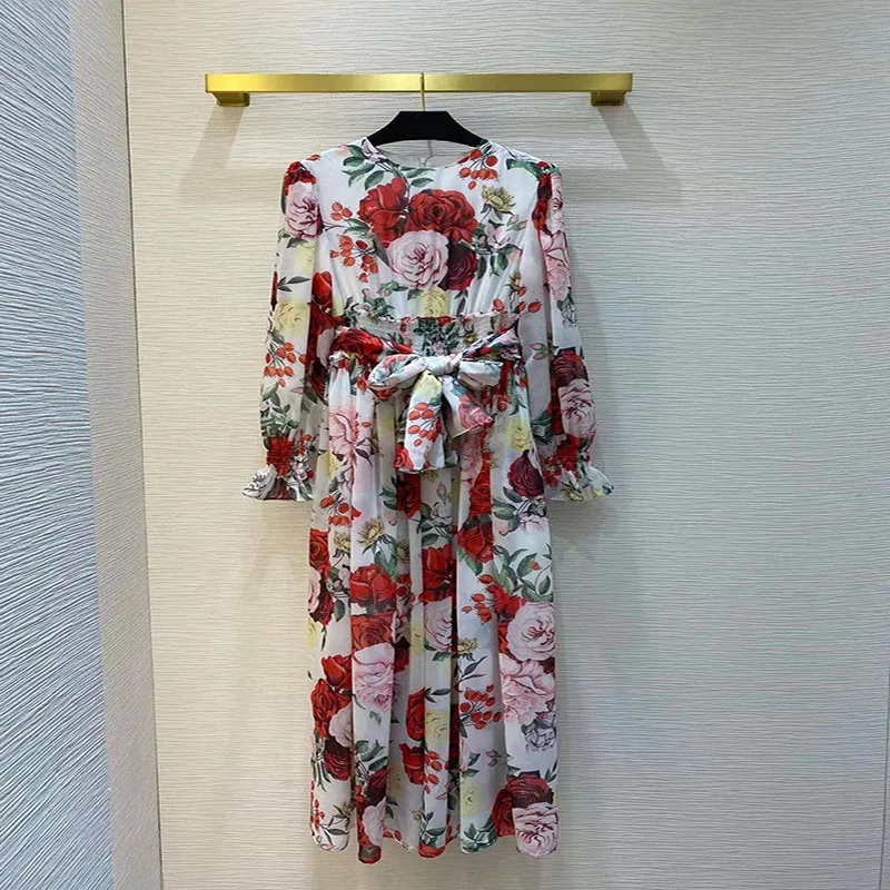 High Quality Women Summer Beach Chiffon Long Dress Elegant Elasticity Waist Belt Flowers Print Runway Hot Sale Dress
High Quality Women Summer Beach Chiffon Long Dress Elegant Elasticity Waist Belt Flowers Print Runway Hot Sale Dress