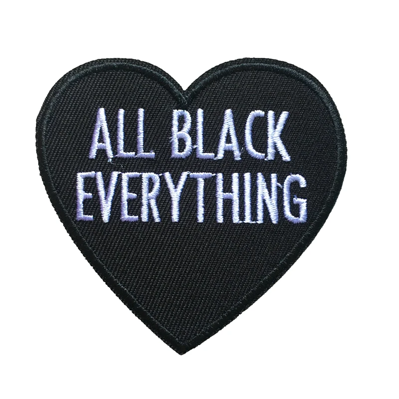 10Pieces/lot ALL BLACK EVERYTHING Ironing clothing badge heart embroidery Decal DIY sewing patch
10Pieces/lot ALL BLACK EVERYTHING Ironing clothing badge heart embroidery Decal DIY sewing patch