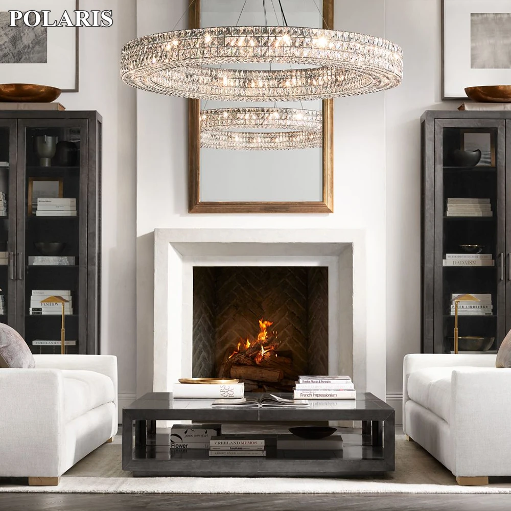 Modern Vintage Luxury K9 Crystal Chandelier Lighting Round Cristal Candle Chandeliers Halo Pendant Hanging Light
Modern Vintage Luxury K9 Crystal Chandelier Lighting Round Cristal Candle Chandeliers Halo Pendant Hanging Light
