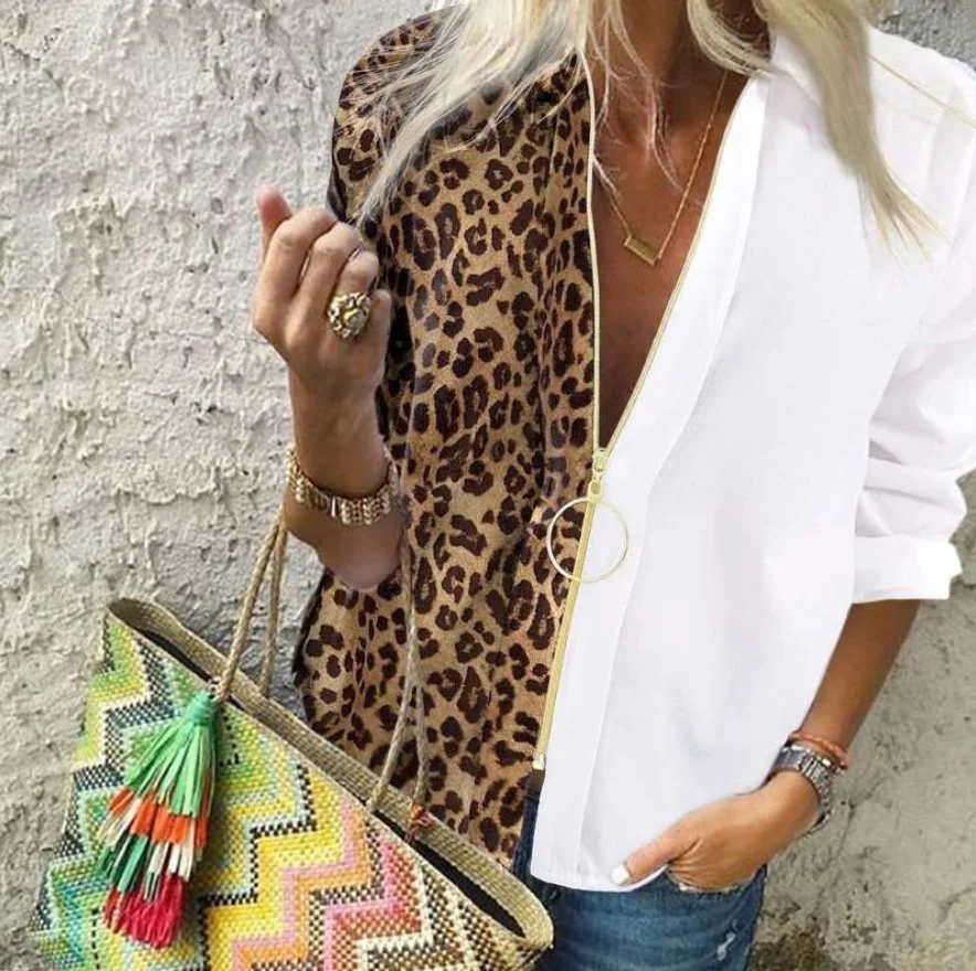 Women Leopard Printed Long Sleeve Shirt Female Tops Loose Blusas 2021 Turn-down Collar Blouse Women Casual Blusas Roupa Feminina
Women Leopard Printed Long Sleeve Shirt Female Tops Loose Blusas 2021 Turn-down Collar Blouse Women Casual Blusas Roupa Feminina