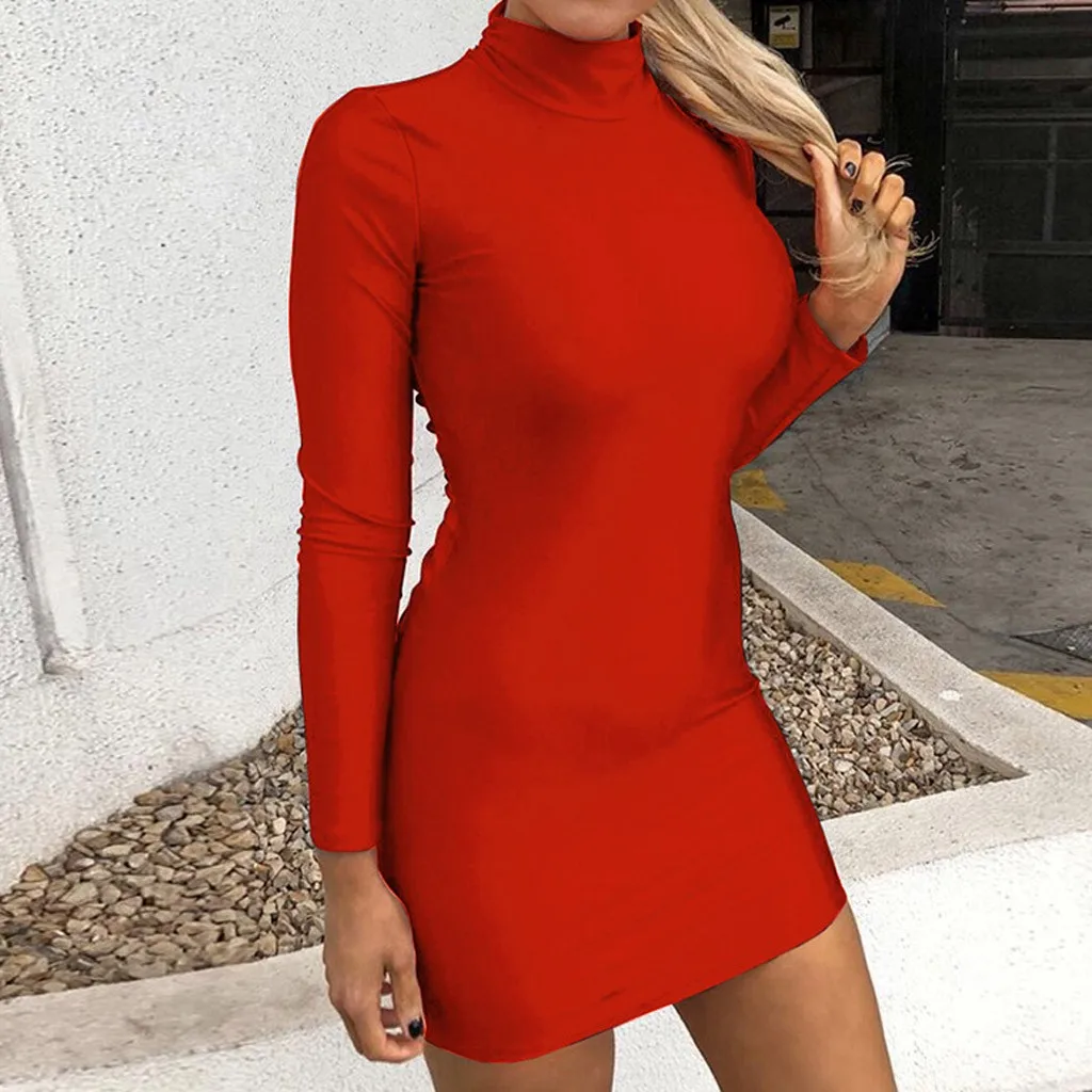 Женское облегающее платье с длинным рукавом, повседневное однотонное облегающее мини-платье с высоким воротником, Красное Облегающее Плат...
Женское облегающее платье с длинным рукавом, повседневное однотонное облегающее мини-платье с высоким воротником, Красное Облегающее Плат...