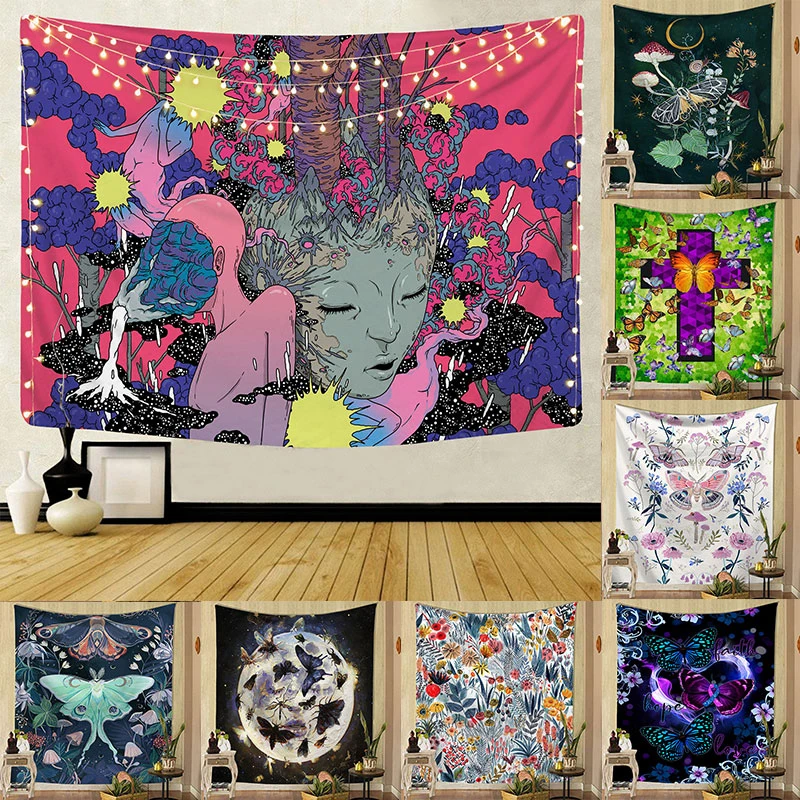 

Nordic Psychedelic Background Tapestry Home Wall Hanging Ins Covering Wall Hanging Tapestries Wall Blanket For Living Room Decor