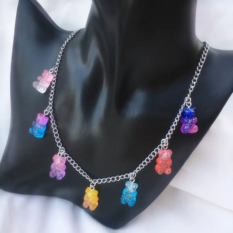 7 Colors Rainbow Cute Jelly Bear Gummy Necklaces for Women Girls Cool Punk Hip Hop Resin Necklaces Accessories
7 Colors Rainbow Cute Jelly Bear Gummy Necklaces for Women Girls Cool Punk Hip Hop Resin Necklaces Accessories