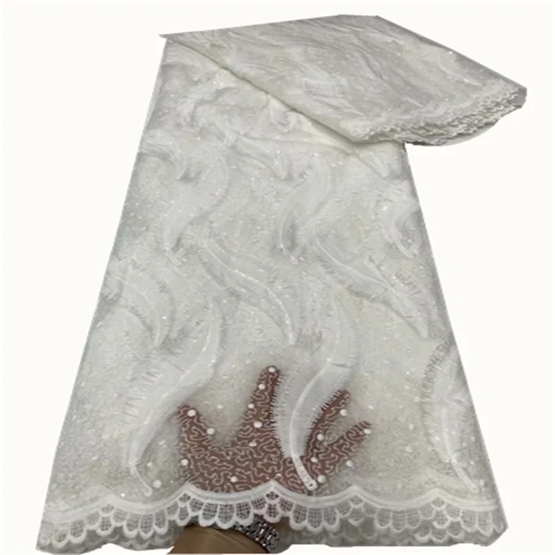 Pure White African Lace Fabric 2021 High Quality Nigerian Sequin Lace Fabric French Milk Silk Fabric For Wedding Dress FDC617
Pure White African Lace Fabric 2021 High Quality Nigerian Sequin Lace Fabric French Milk Silk Fabric For Wedding Dress FDC617