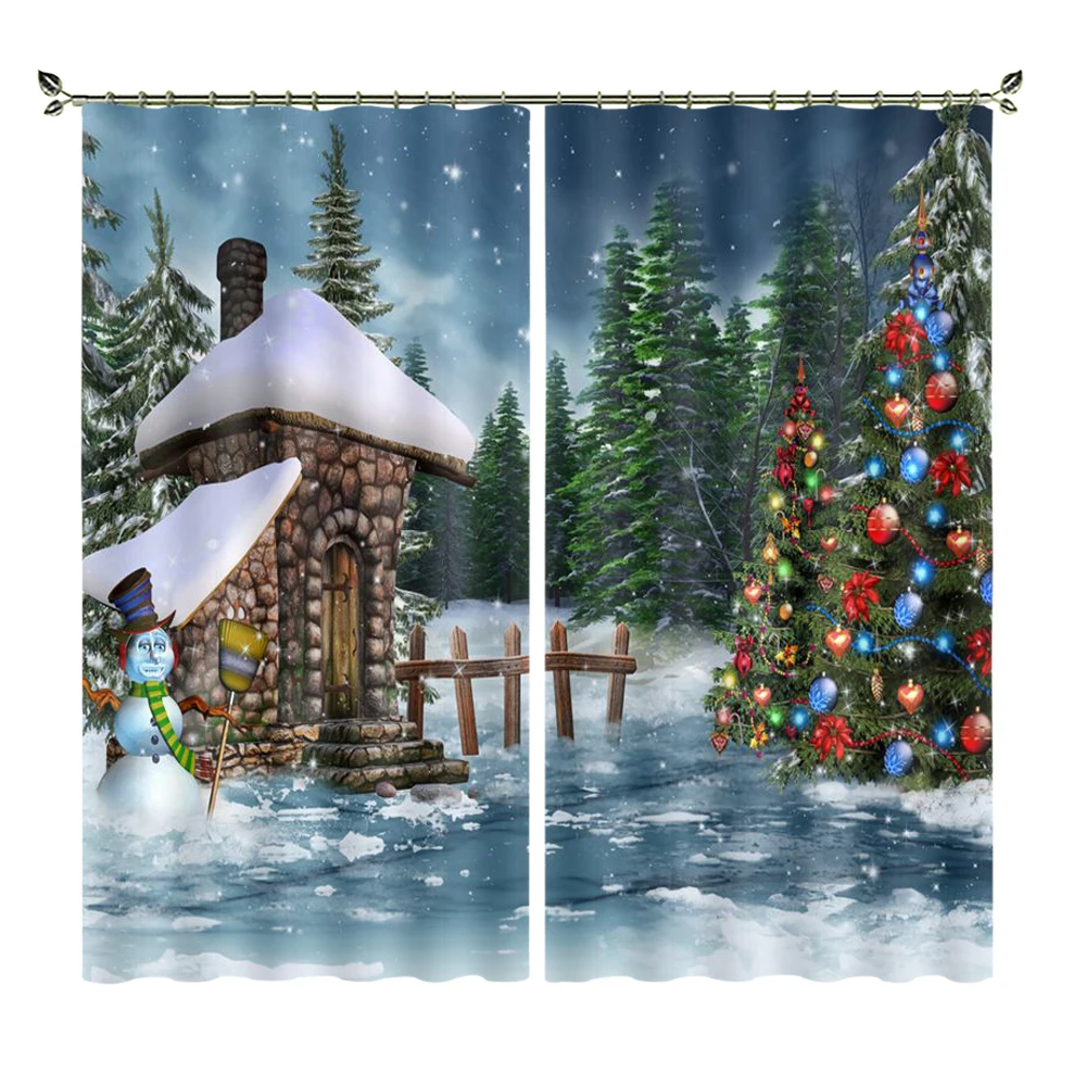 Snowy Little Stone House Christmas Tree High Quality Blackout Curtains Suitable For Christmas Living Room
Snowy Little Stone House Christmas Tree High Quality Blackout Curtains Suitable For Christmas Living Room
