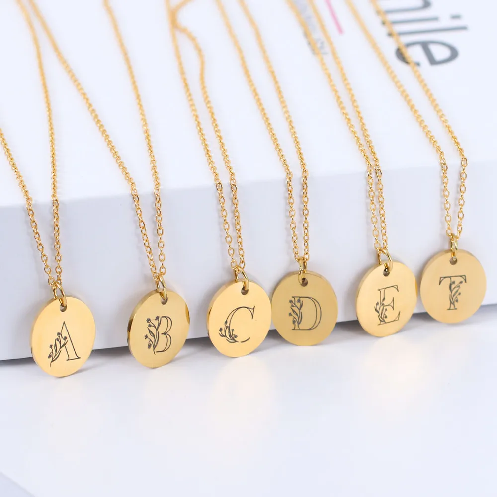 Stainless Steel 26 English alphabet pendant necklace Pendant Necklaces For Women Round Coin Clavicle Chain Necklace
Stainless Steel 26 English alphabet pendant necklace Pendant Necklaces For Women Round Coin Clavicle Chain Necklace