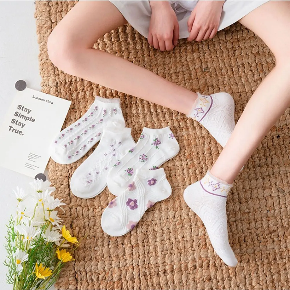 5 Pair/Lot White Socks Women Flowers Cute Low Cut Kawaii Ankle Socks Cotton Mesh Lace Invisible Socks Set Home Slippers
5 Pair/Lot White Socks Women Flowers Cute Low Cut Kawaii Ankle Socks Cotton Mesh Lace Invisible Socks Set Home Slippers