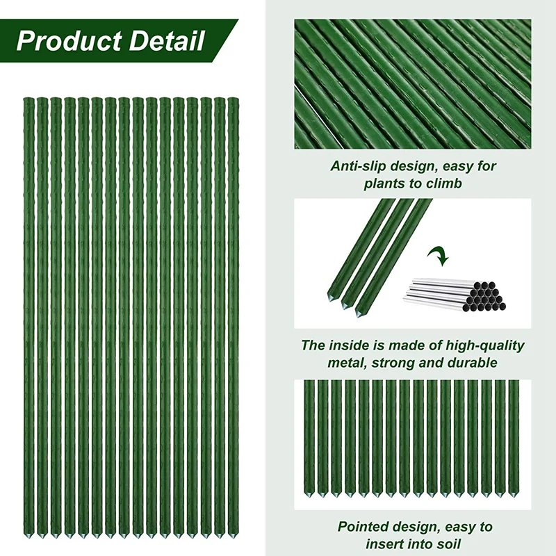 Garden Stakes Plant Support Plastic Coated Steel Plant Stake 15.7 Inch Plant Stakes Set for Climb Plant (145 Pieces)
Garden Stakes Plant Support Plastic Coated Steel Plant Stake 15.7 Inch Plant Stakes Set for Climb Plant (145 Pieces)