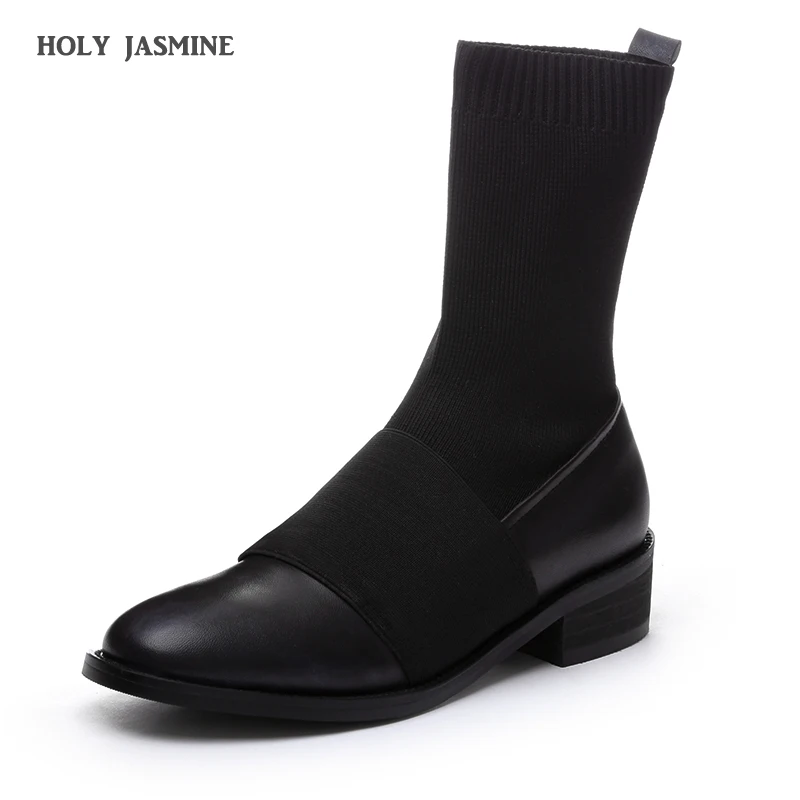 HOT New Genuine Leather Stretch Ankle Boots Women Slip-On Square Heel Boots Spring/Autumn Womens Shoes High (5cm-8cm)
HOT New Genuine Leather Stretch Ankle Boots Women Slip-On Square Heel Boots Spring/Autumn Womens Shoes High (5cm-8cm)