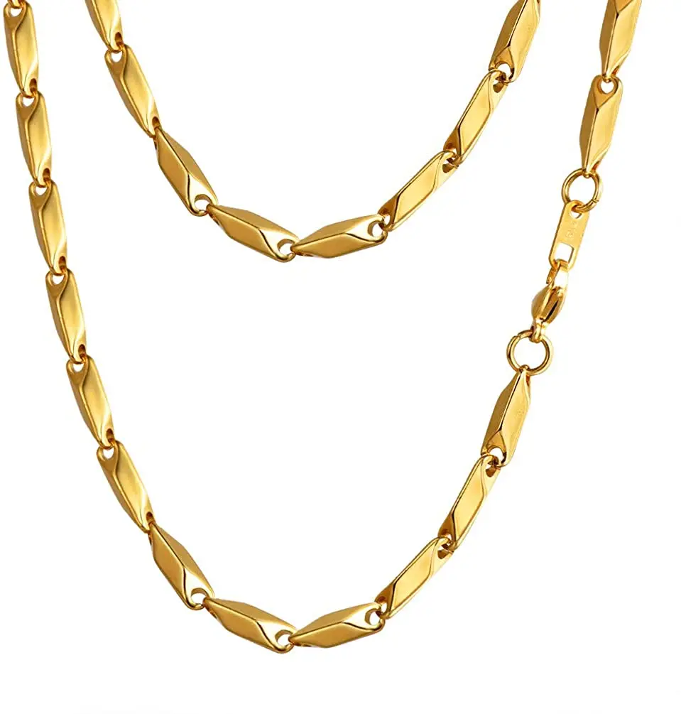 

Gpunk Stainless Steel Chain Trendy Necklaces Gold/Black Plated Choker Teens Girls Men Women Chain Necklace 18''/20''/22''/24''