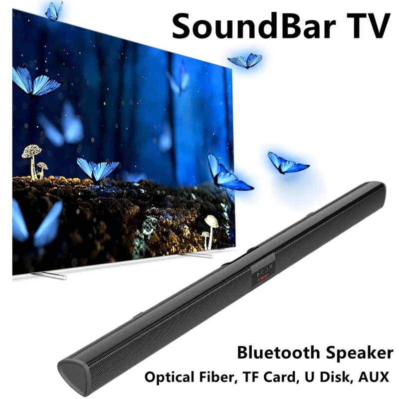 20W TV Soundbar Wireless Bluetooth Speakers with Subwoofer 3D Surround Stereo Home Theater Remote Control Optical Wall Mountable
20W TV Soundbar Wireless Bluetooth Speakers with Subwoofer 3D Surround Stereo Home Theater Remote Control Optical Wall Mountable