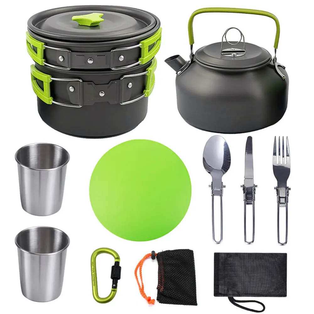 1 Set Outdoor Camping Cookware Set Cooking Tool Non-stick Cooking Pan for Hiking Camping (Green)
1 Set Outdoor Camping Cookware Set Cooking Tool Non-stick Cooking Pan for Hiking Camping (Green)