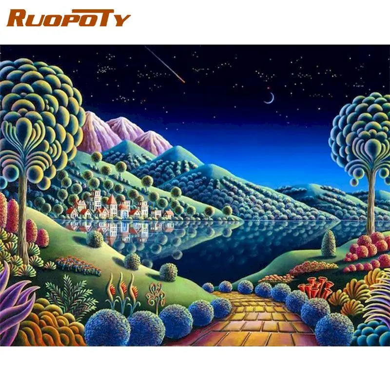RUOPOTY Painting By Numbers River House Mountain Scenery Oil Paint Hand Painted Acrylic Pigment Drawing On Canvas Home Artcraft
RUOPOTY Painting By Numbers River House Mountain Scenery Oil Paint Hand Painted Acrylic Pigment Drawing On Canvas Home Artcraft