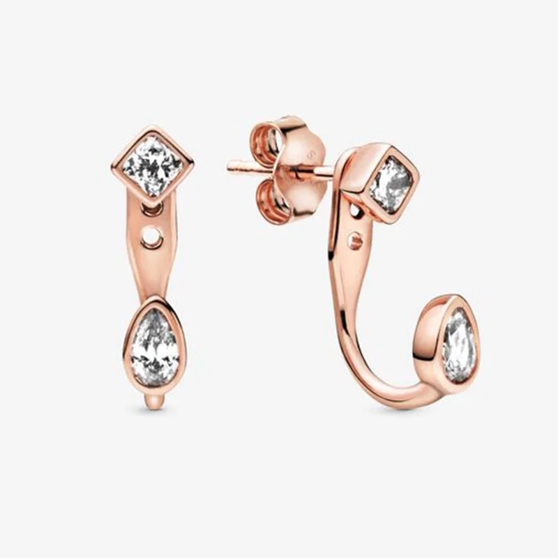 925 Sterling Silver Pan Earring Rose Gold Fashion Square Romantic Earrings For Women Wedding Gift Fashion Jewelry
925 Sterling Silver Pan Earring Rose Gold Fashion Square Romantic Earrings For Women Wedding Gift Fashion Jewelry