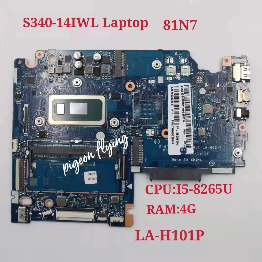 Для Lenovo S340-14IWL материнская плата для ноутбука 81N7 CPU I5-8265U 4GB-RAM LA-H101P FRU 5B20S42010 100% Протестировано ОК
Для Lenovo S340-14IWL материнская плата для ноутбука 81N7 CPU I5-8265U 4GB-RAM LA-H101P FRU 5B20S42010 100% Протестировано ОК