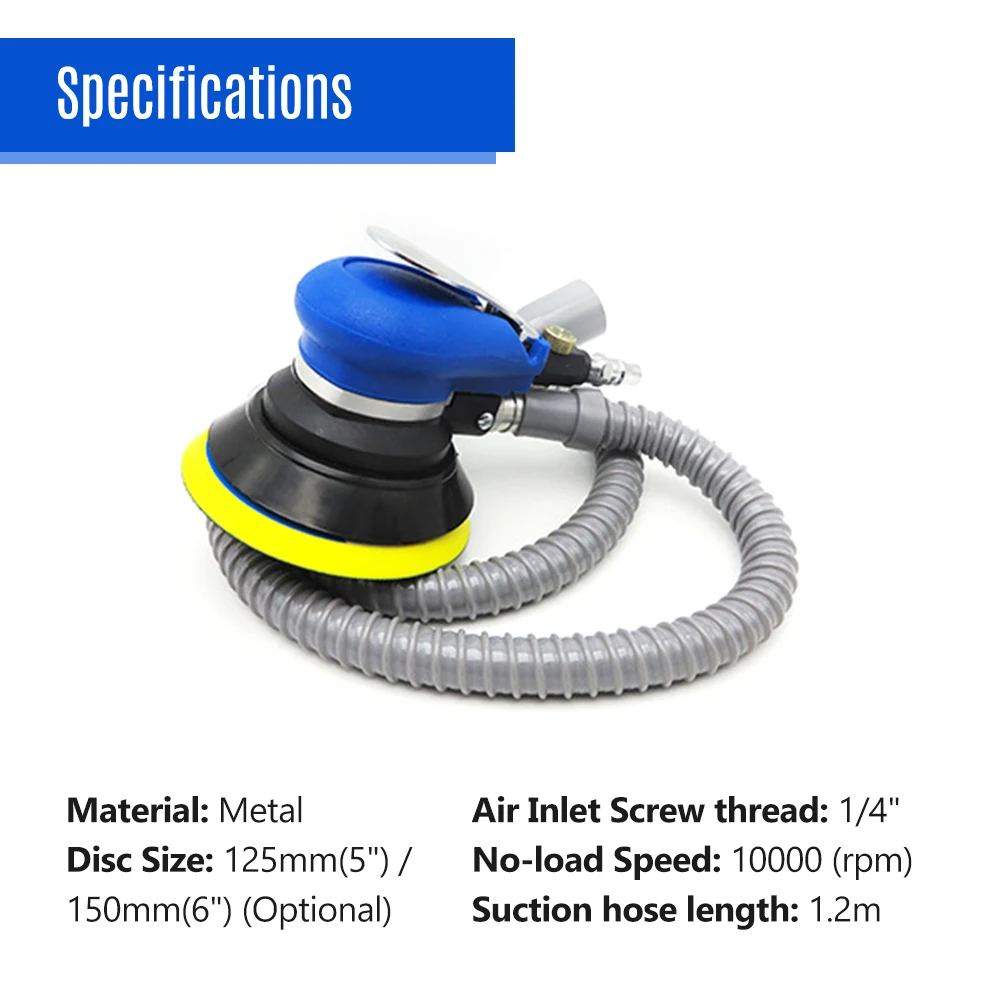 KKmoon Vacuum Air Sander Pneumatic Sander Self-Vacuum Palm Orbital Sander Grinder Polisher Sanding Machine Tool 6''5''
KKmoon Vacuum Air Sander Pneumatic Sander Self-Vacuum Palm Orbital Sander Grinder Polisher Sanding Machine Tool 6''5''
