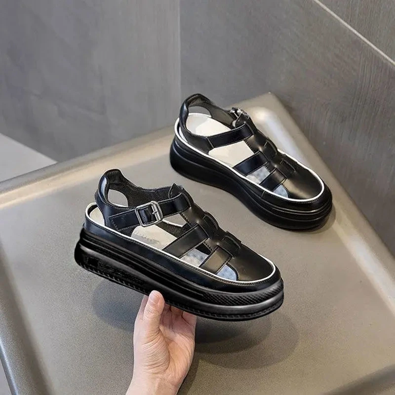 Rome Baotou 2021 Sandals New Women's Shoes Increased Thick-soled Casual Summer Hollow Sponge Cake Board Shoes Big Explosion
Rome Baotou 2021 Sandals New Women's Shoes Increased Thick-soled Casual Summer Hollow Sponge Cake Board Shoes Big Explosion