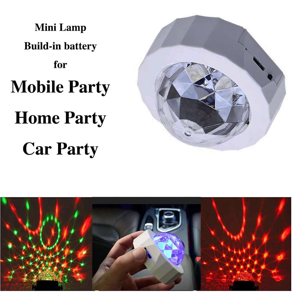 Mobile Party LED Disco Ball RGB Sound Party Light USB Battery Powered Mini DJ Lamp Projector Strobe Gobo Stage Lighting Effect
Mobile Party LED Disco Ball RGB Sound Party Light USB Battery Powered Mini DJ Lamp Projector Strobe Gobo Stage Lighting Effect