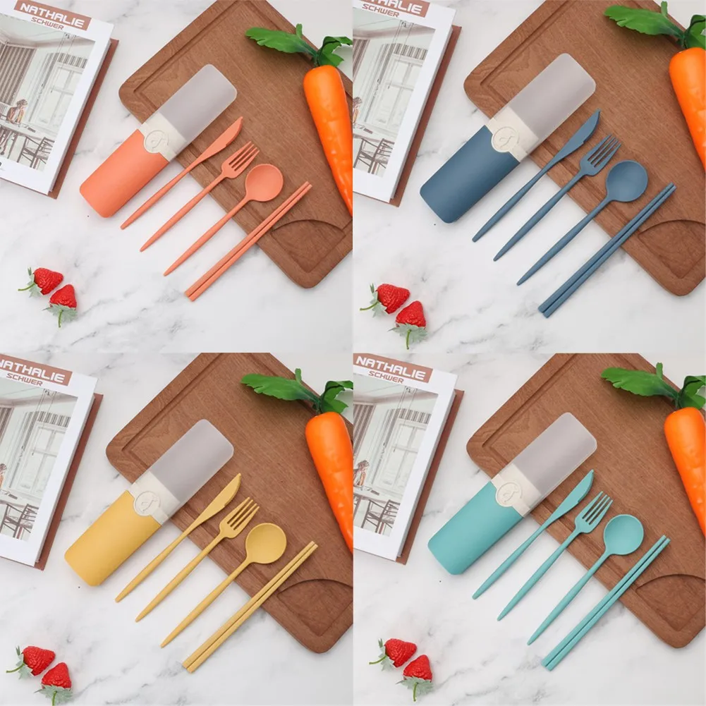 Portable Reusable Spoon Fork Travel Picnic Chopsticks Wheat Straw Tableware Cutlery Set With Carrying Box Dinnerware Sets
Portable Reusable Spoon Fork Travel Picnic Chopsticks Wheat Straw Tableware Cutlery Set With Carrying Box Dinnerware Sets