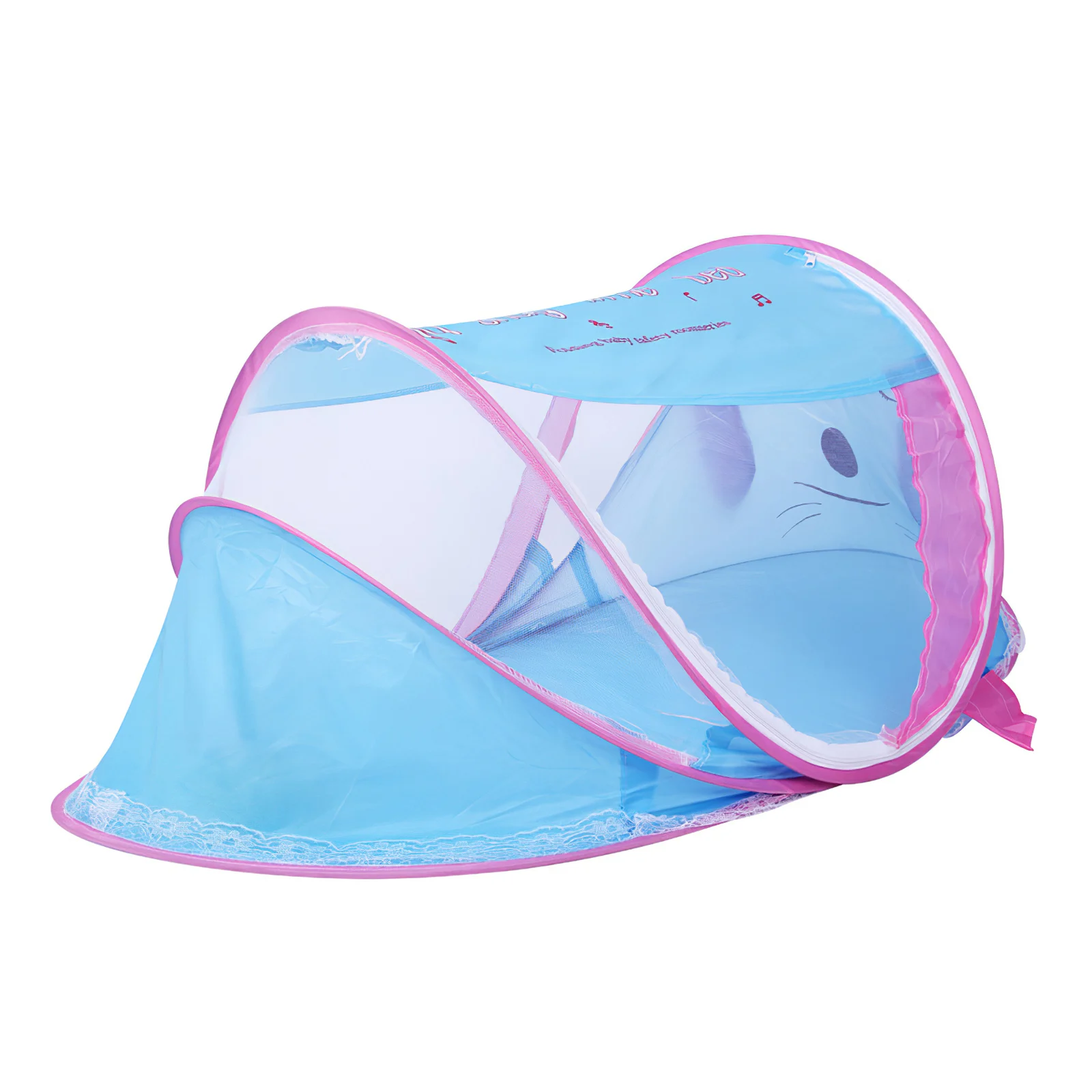Travelling Portable Baby Mosquito Net Cute Dog Pattern Fine Mesh Breathable Bedding Crib Cover Folding Baby Mosquito Net Tent