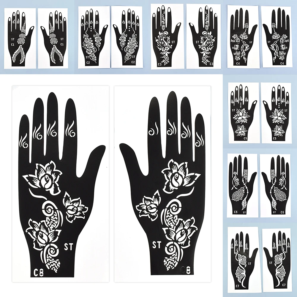 2Pcs/Set Henna Stencil Temporary Hand Tattoo Body Art Sticker Hollow Drawing Template Wedding Tool India Flower Tattoo Stencil
2Pcs/Set Henna Stencil Temporary Hand Tattoo Body Art Sticker Hollow Drawing Template Wedding Tool India Flower Tattoo Stencil
