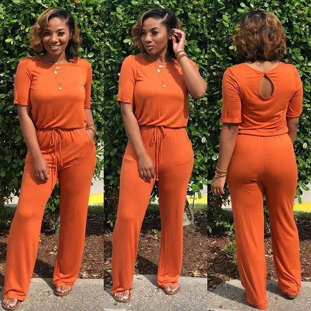 Green Long Loose Leg Casual Jumpsuit Summer O Neck Short Sleeve Regular Romper Lady Orange Pockets Back Hole Overall LD8139
Green Long Loose Leg Casual Jumpsuit Summer O Neck Short Sleeve Regular Romper Lady Orange Pockets Back Hole Overall LD8139