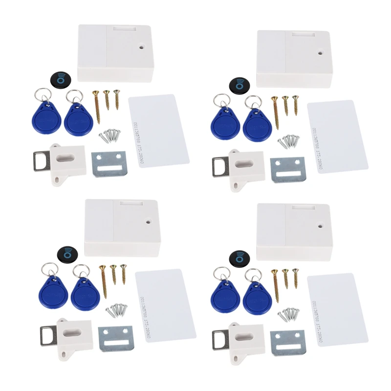 4-кратный RFID Электронный замок для шкафа «сделай сам» для деревянного ящика шкафа, готов к использованию и программируемый (белый)
4-кратный RFID Электронный замок для шкафа «сделай сам» для деревянного ящика шкафа, готов к использованию и программируемый (белый)