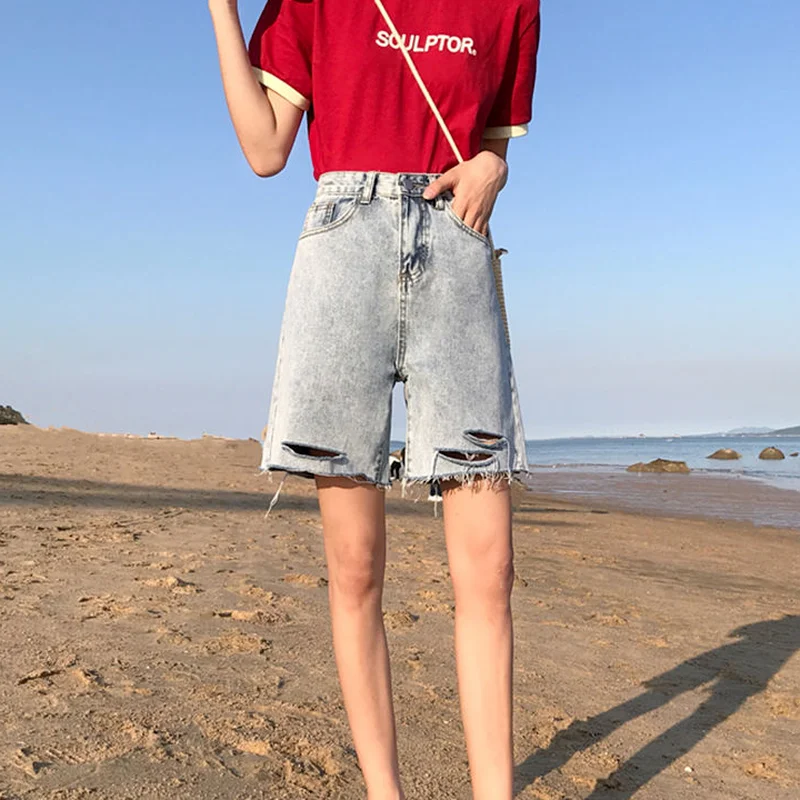 Women Shorts Design Tassel Denim Half Trousers Hole Straight High Waist Zipper Streetwear Harajuku Ulzzang Students All-match BF
Women Shorts Design Tassel Denim Half Trousers Hole Straight High Waist Zipper Streetwear Harajuku Ulzzang Students All-match BF