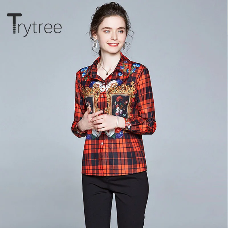 Женская Повседневная Блузка Trytree, красная однобортная блузка с отложным воротником и принтом в клетку, летняя, 2020
Женская Повседневная Блузка Trytree, красная однобортная блузка с отложным воротником и принтом в клетку, летняя, 2020