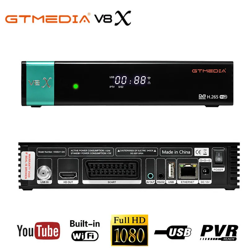 GTMedia V8X Full HD 1080P DVB-S/S2/S2X Receiver Support PowerVu,Bisskey H.265 Built-in Wifi,gtmedia V8 Nova V8 Honor Upgrade
GTMedia V8X Full HD 1080P DVB-S/S2/S2X Receiver Support PowerVu,Bisskey H.265 Built-in Wifi,gtmedia V8 Nova V8 Honor Upgrade