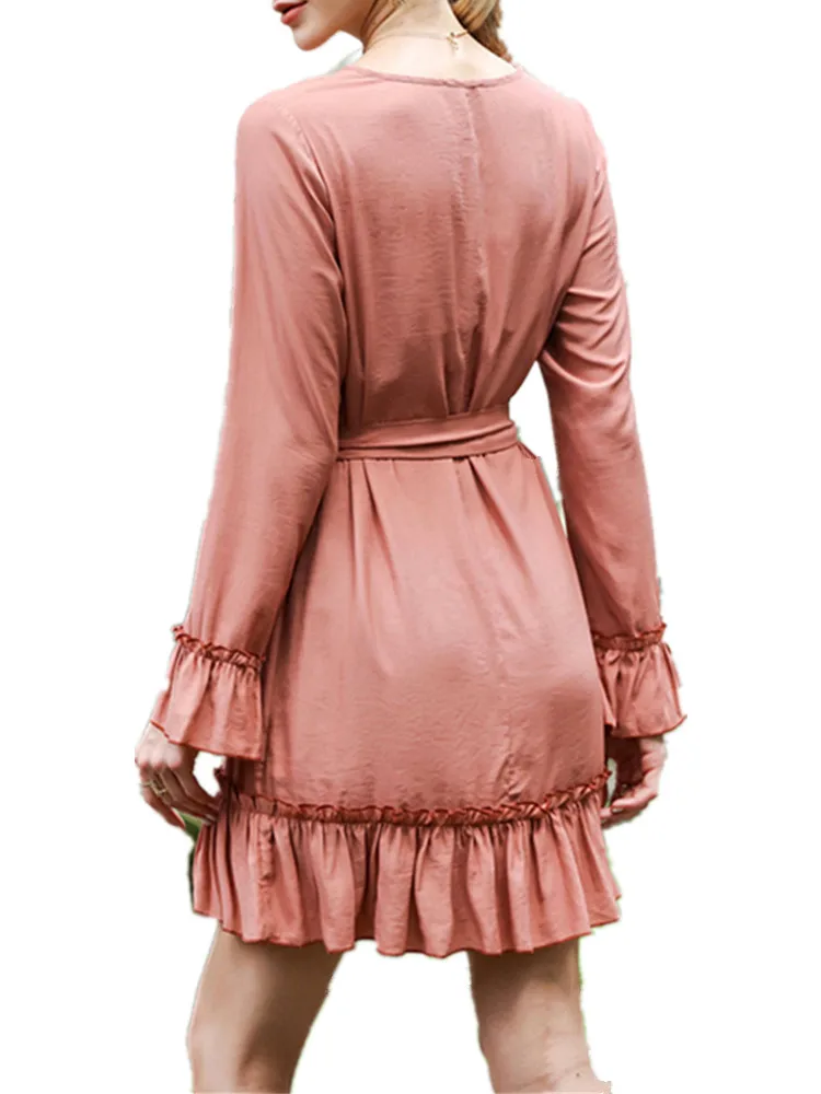 Pdfmily Red Long Petal Sleeve Sweet Dresses Women Autumn Casual Patchwork Solid V-Neck Belt Ruffles A Line Mini Dress
Pdfmily Red Long Petal Sleeve Sweet Dresses Women Autumn Casual Patchwork Solid V-Neck Belt Ruffles A Line Mini Dress