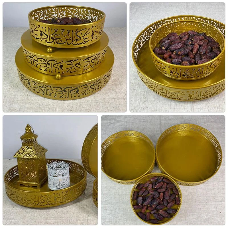 1 Set 3Pcs Muslim Eid Party Service Plates Round Iron Trays Holiday Supplies (Golden)
1 Set 3Pcs Muslim Eid Party Service Plates Round Iron Trays Holiday Supplies (Golden)