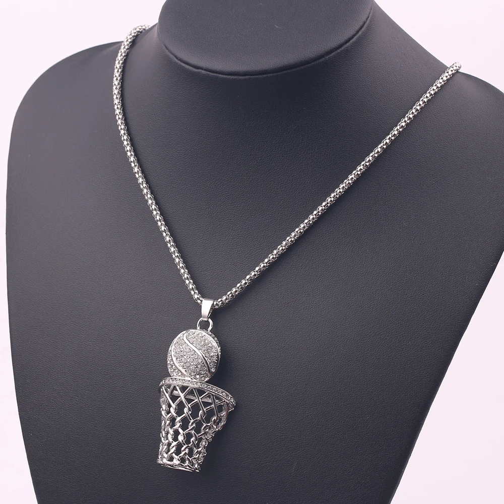 FDLK Fashion Hip-Hop Basketball Frame Men necklace Zircon Pendant Titanium Steel Necklace Men Basketball Sports Jewelry
FDLK Fashion Hip-Hop Basketball Frame Men necklace Zircon Pendant Titanium Steel Necklace Men Basketball Sports Jewelry